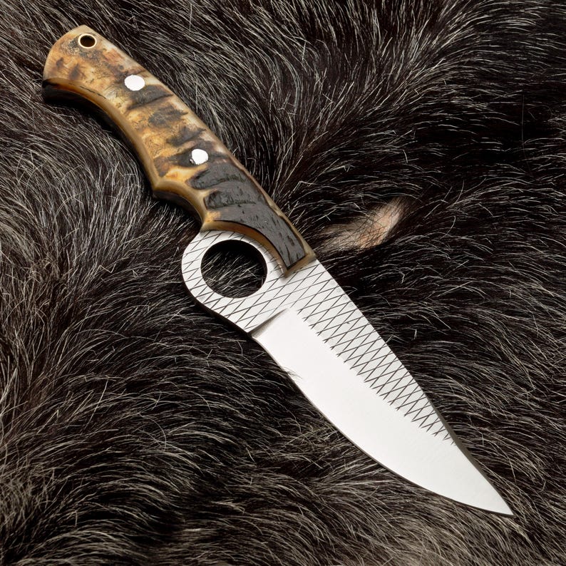 Custom Handmade Damascus Steel Resp Steel Skinner Knife With Leather Sheath Cover