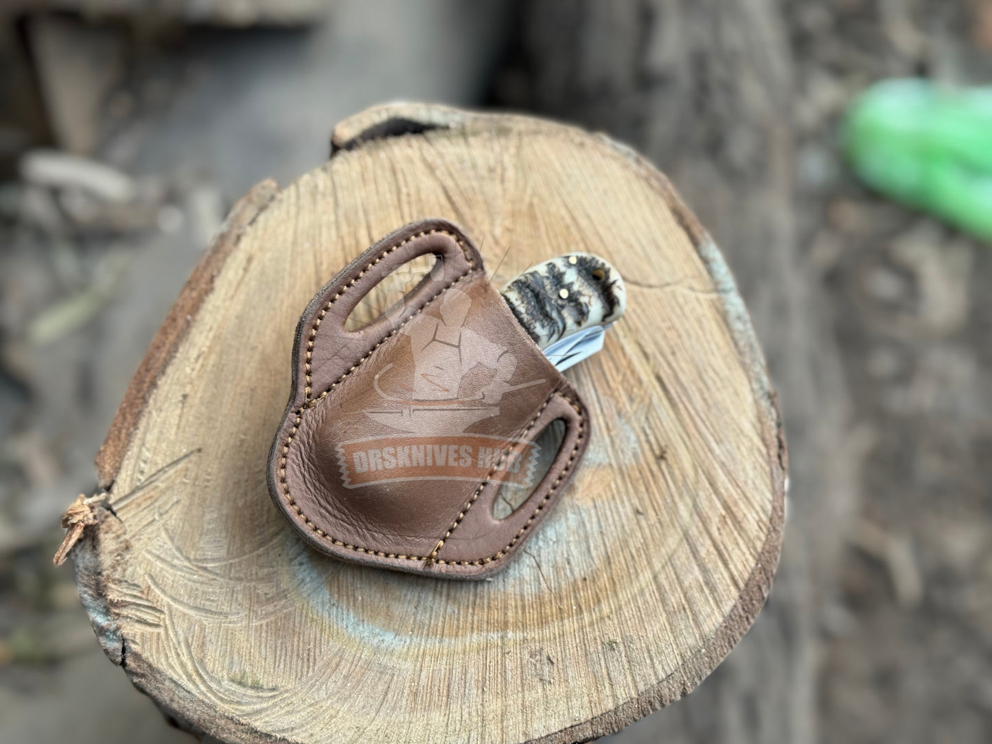 Dual Blade Folding Knife with Ram Horn Handle | Premium EDC Pocket Knife