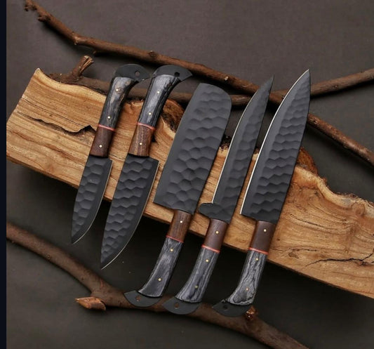 Handmade 5 Pcs Black Chef Set