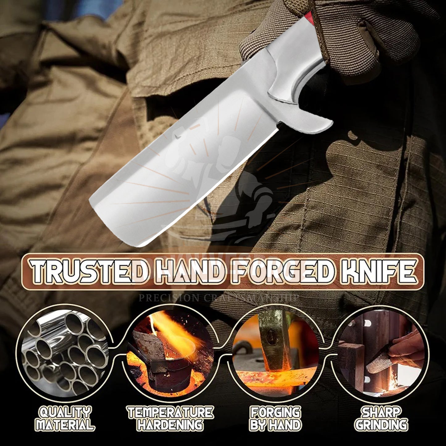 J2 Steel Cowboy Bull Cutter Knife With Leather Sheath | DRSKNIVES HUB