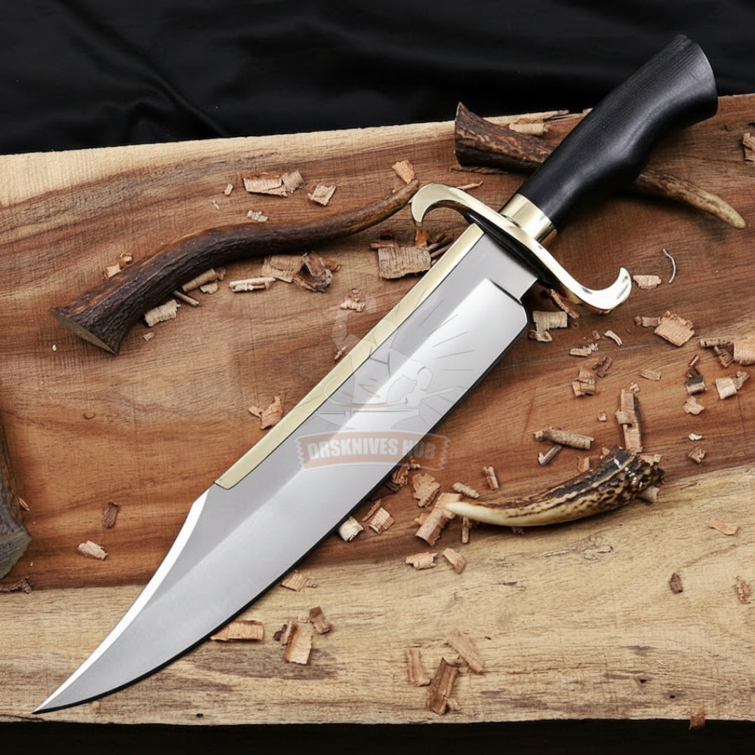 Handmade D2 Steel Blade Alamo Musso Bowie Knife With Leather Sheath Cover | DRSKNIVES HUB