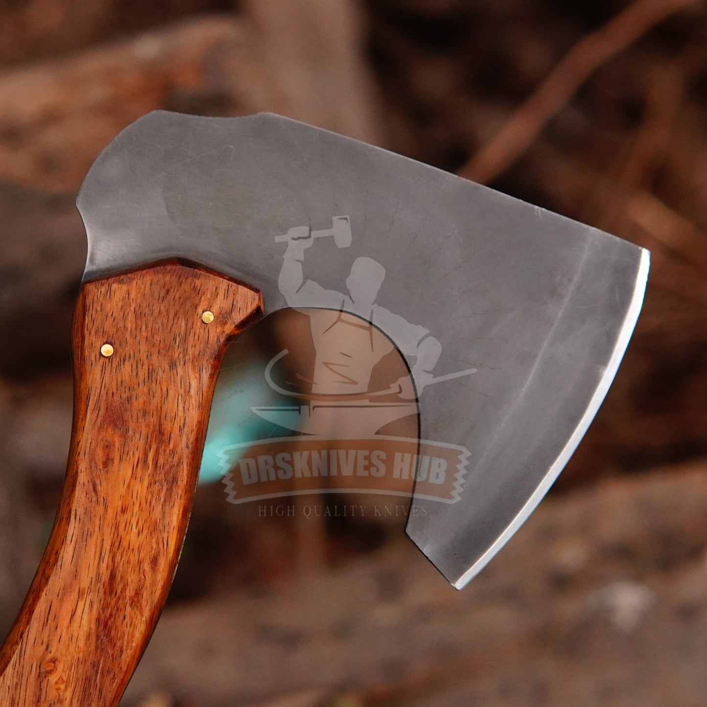 Bushcraft Axe – Full Tang Outdoor Hatchet with Wooden Handle | DRSKNIVES HUB