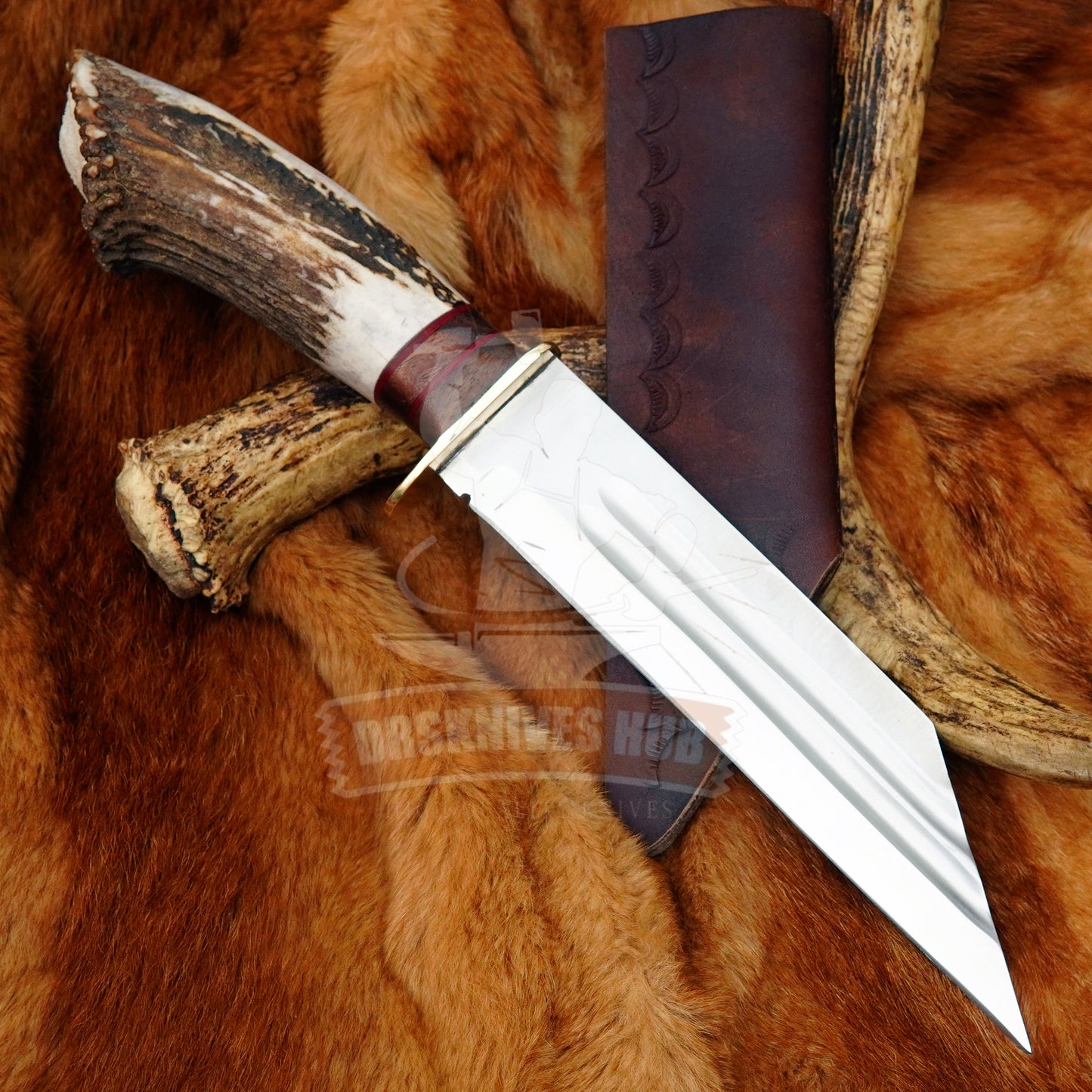 Viking Seax Knife 14" – D2 Steel Antler Handle | DRSKNIVES HUB