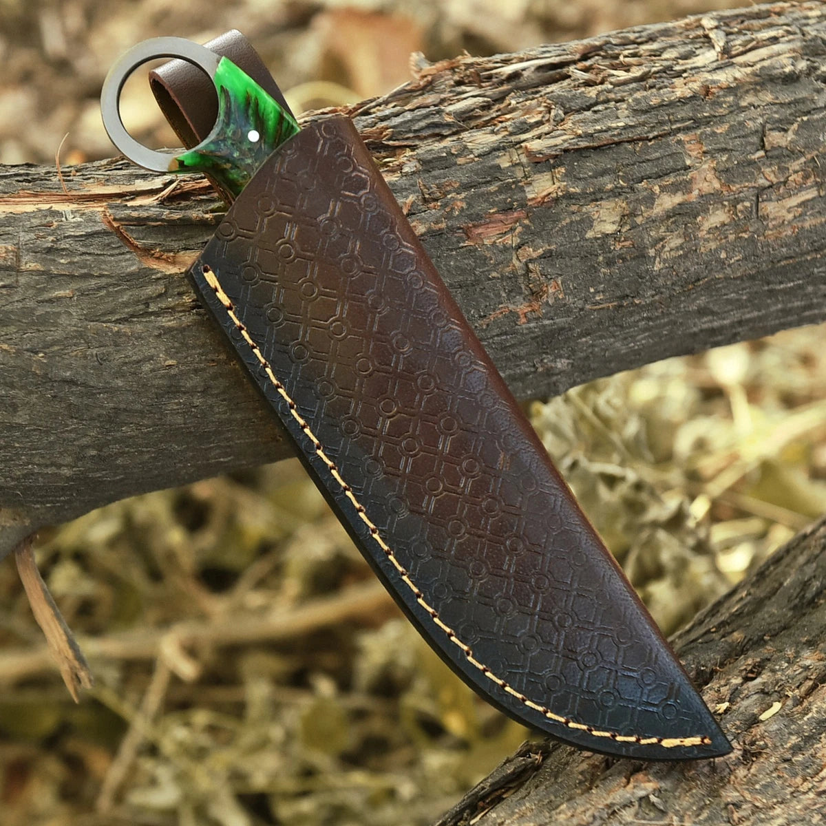 9" inches Handmade Hunting Knife With Pinecone Handle