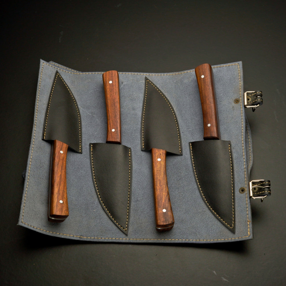 Damascus Steel Steak Knife Set for Fine Dining