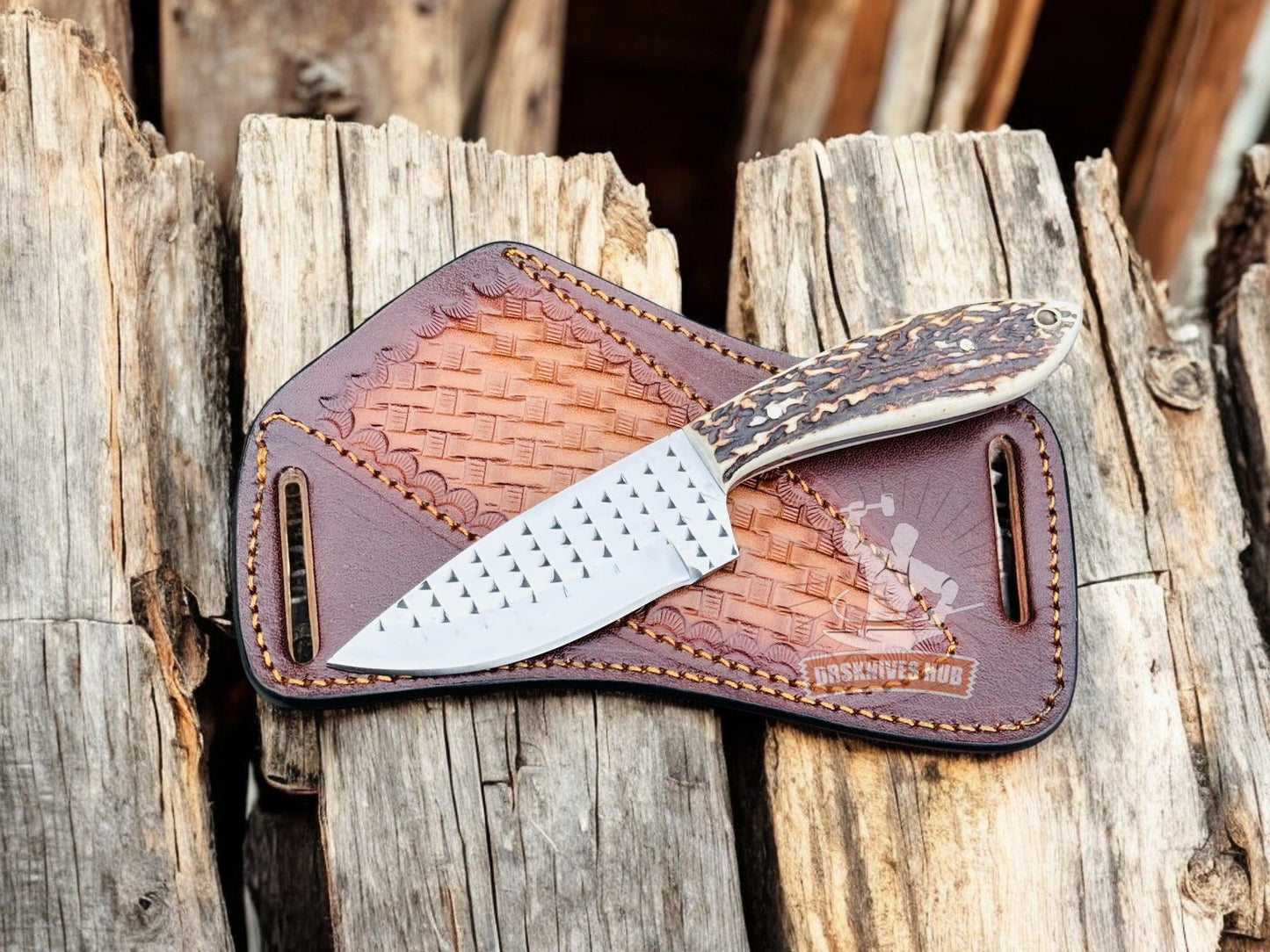 Rasp Tool Steel Cowboy Knife 8" – Antler Handle | DRSKNIVES HUB