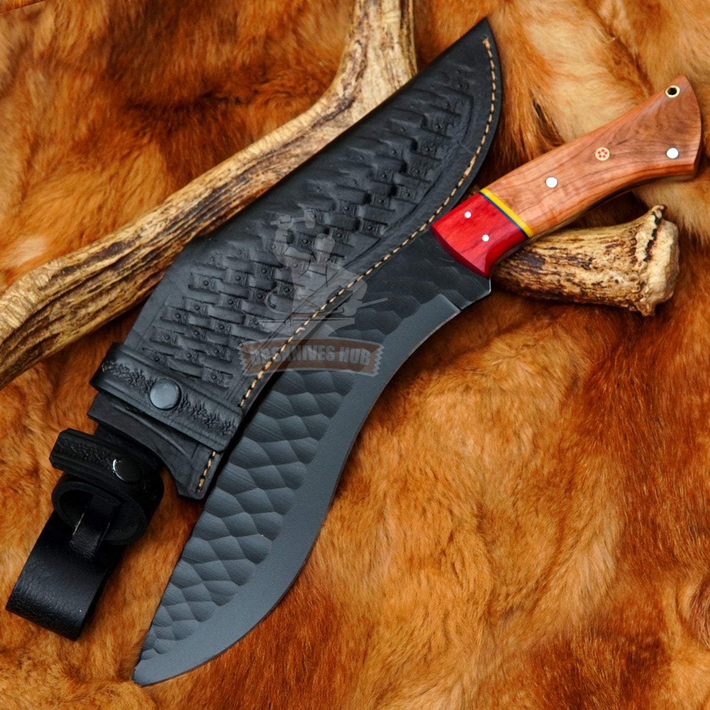 Carbon Steel Kukri Knife – Powder Coat Blade Wood Handle | DRSKNIVES HUB