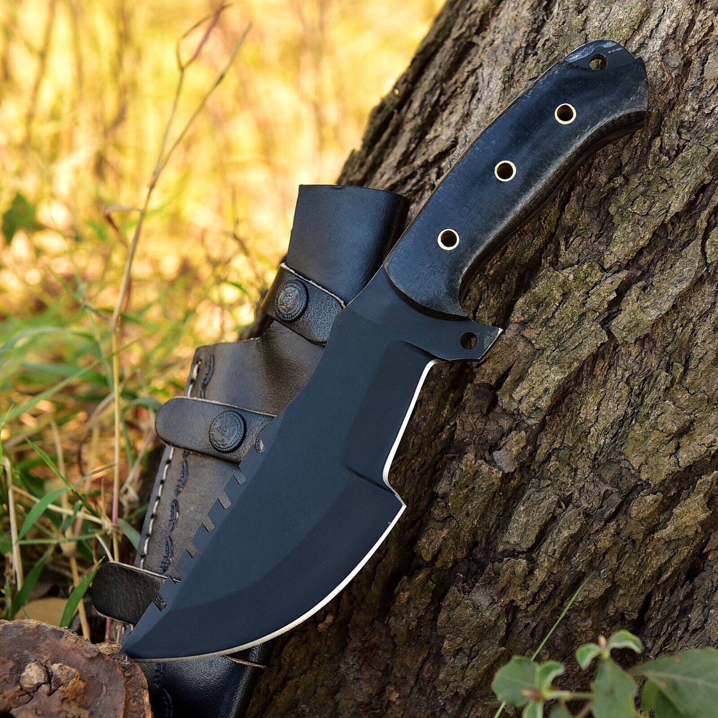 Full Tang D2 Steel Tracker Skinning Hunting Knife Military Survival