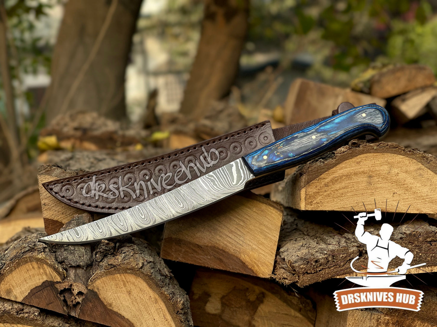 Damascus Fillet Knife – 12" Fishing Knife with Sheath | DRSKNIVES HUB