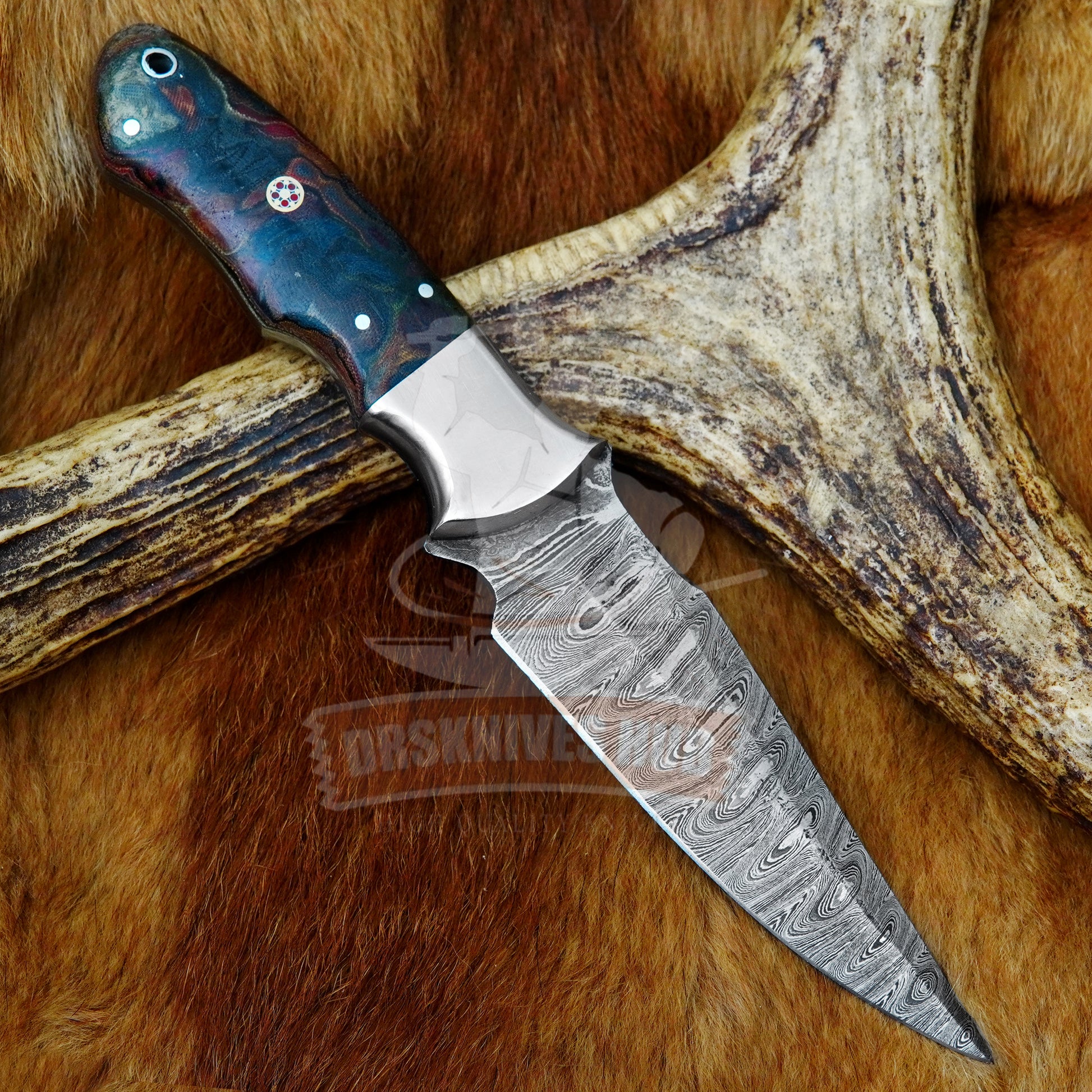 Damascus Hunting Knife 10"