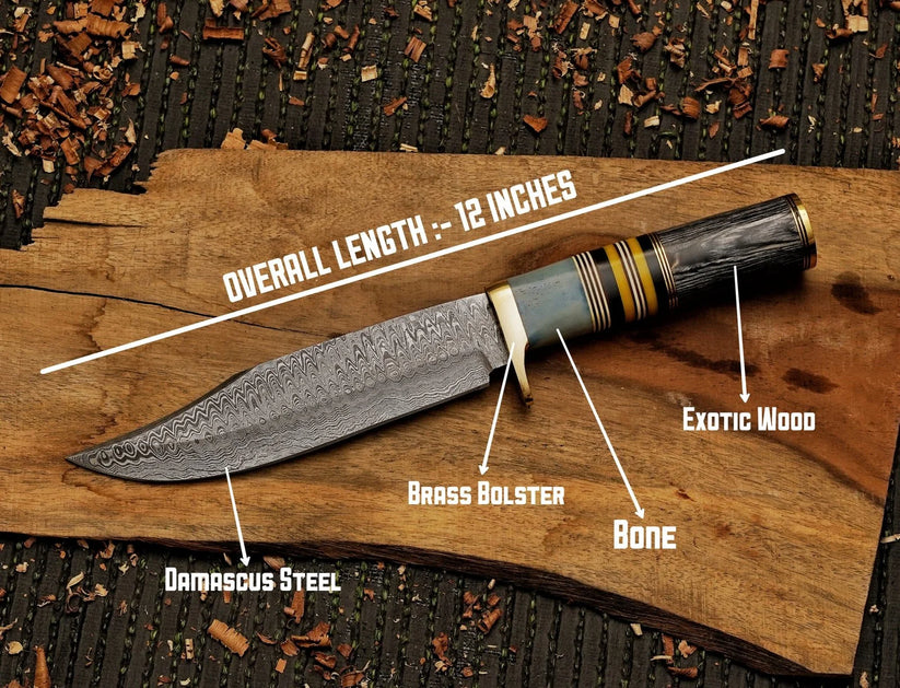 Handmade Damascus Steel Blade Outdoor, Hunting, Camping knife Fixed Blade With Leather Sheath Cover