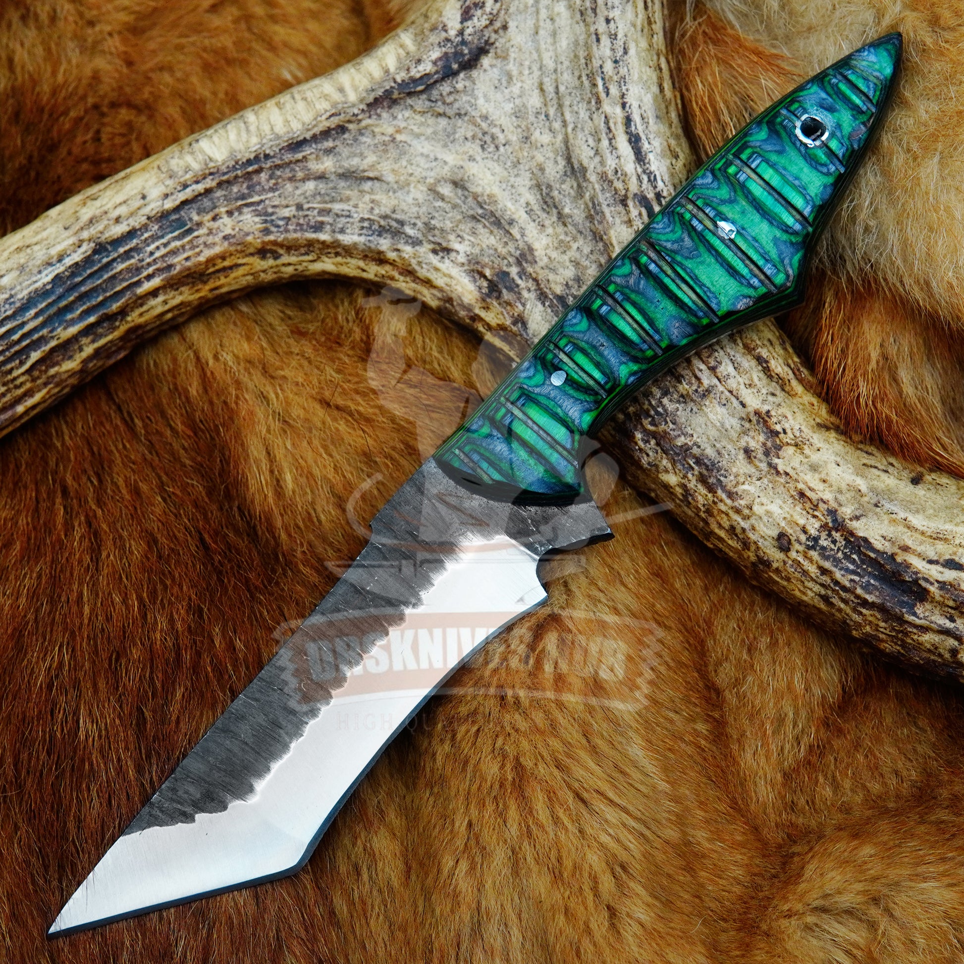 Tanto Knife 9" – Carbon Steel Fixed Blade with Wood Handle | DRSKNIVES HUB