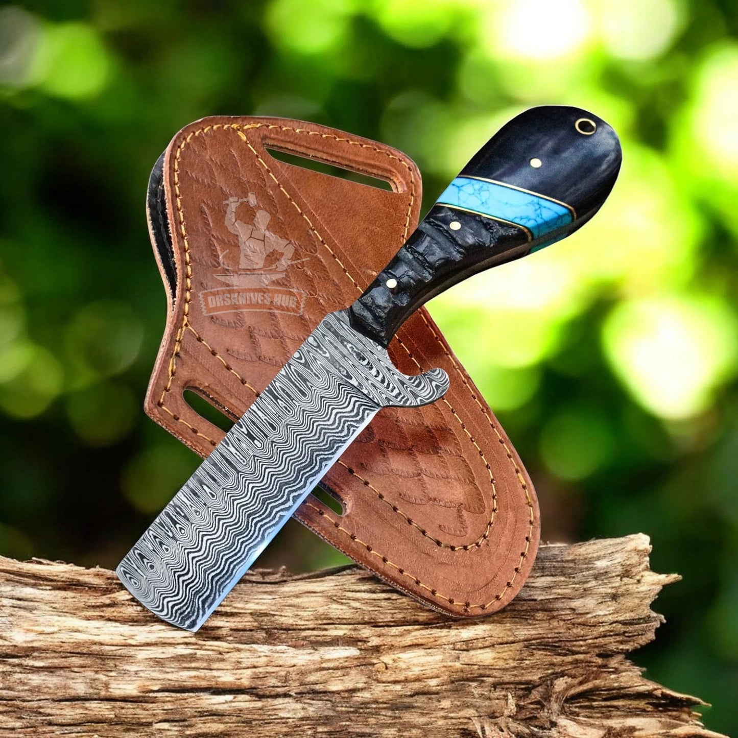 Custom Hand Forged Rancher Knife – With Leather Sheath | DRSKNIVES HUB