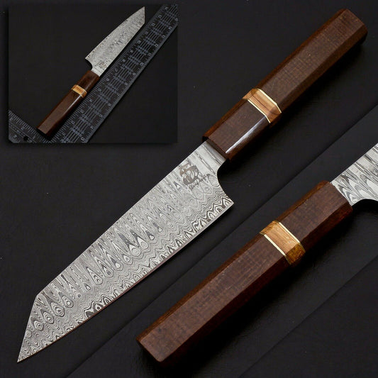 Handmade Damascus Steel Blade 13" Chef Knife Wood Handle