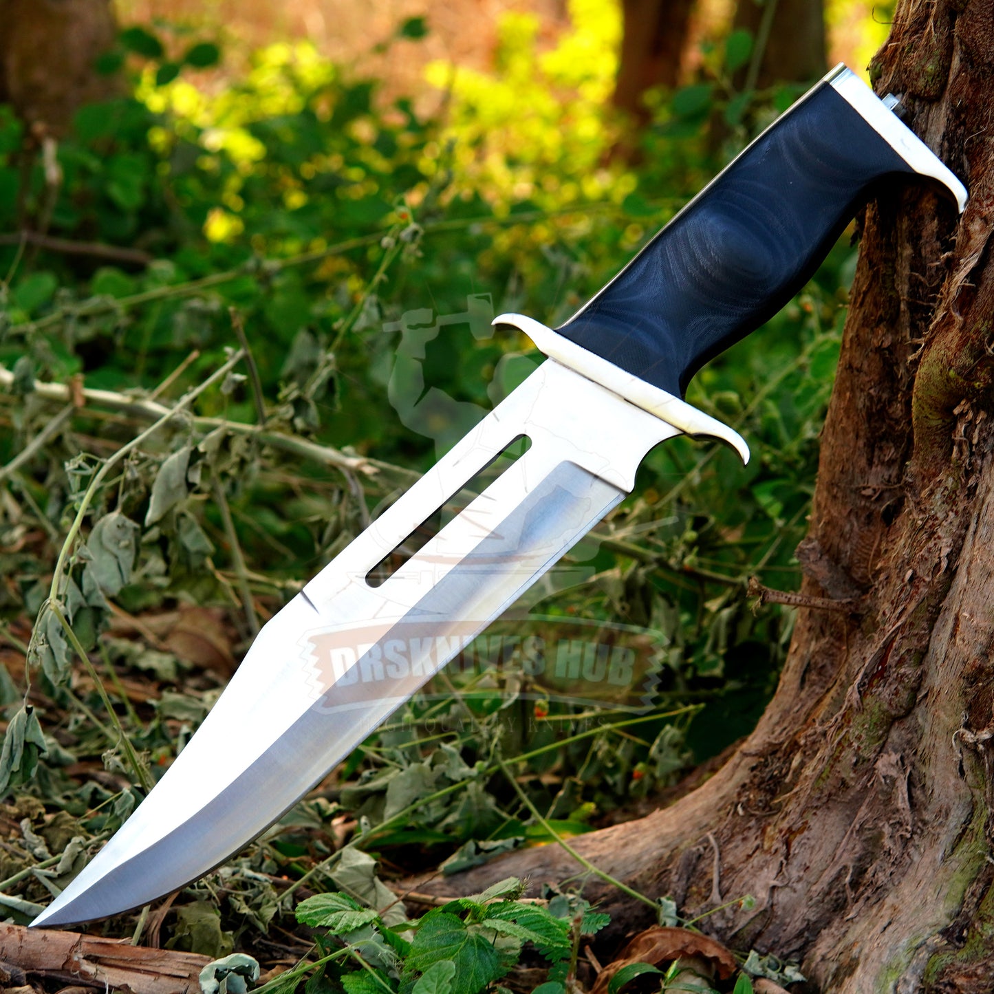 Handcrafted D2 Steel Blade Rambo Knife and  Leather Sheath Bowie Knife | DRSKNIVES HUB