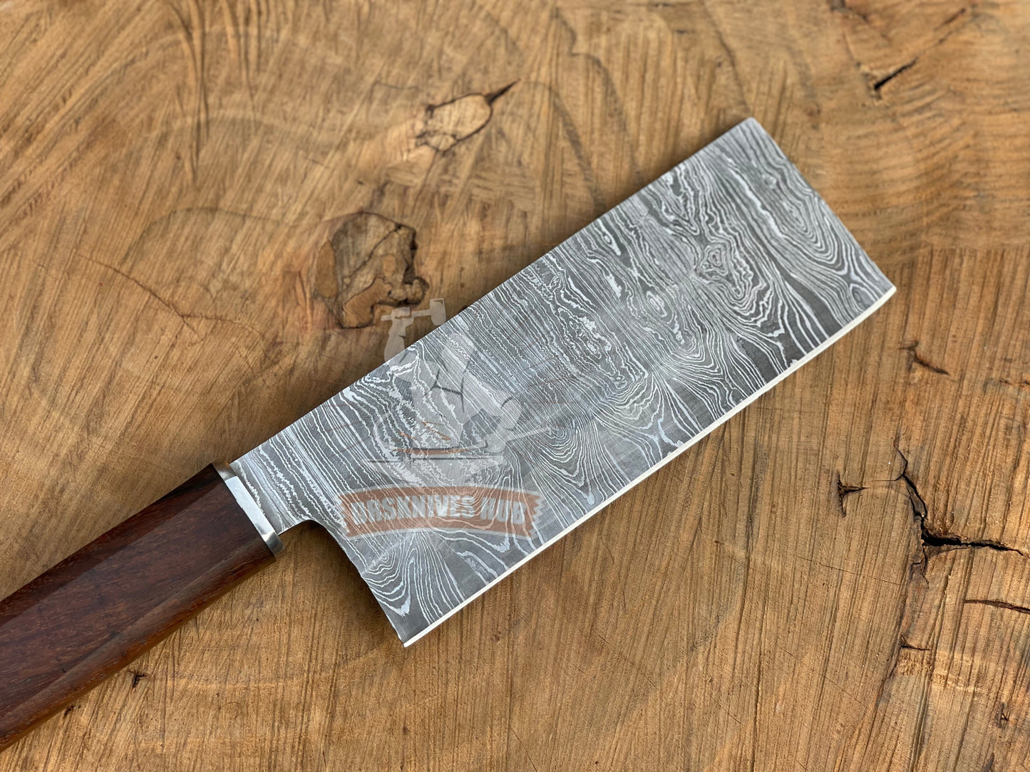 Hand-Forged Damascus Steel Chef's Cleaver BBQ Knife | DRSKNIVES HUB