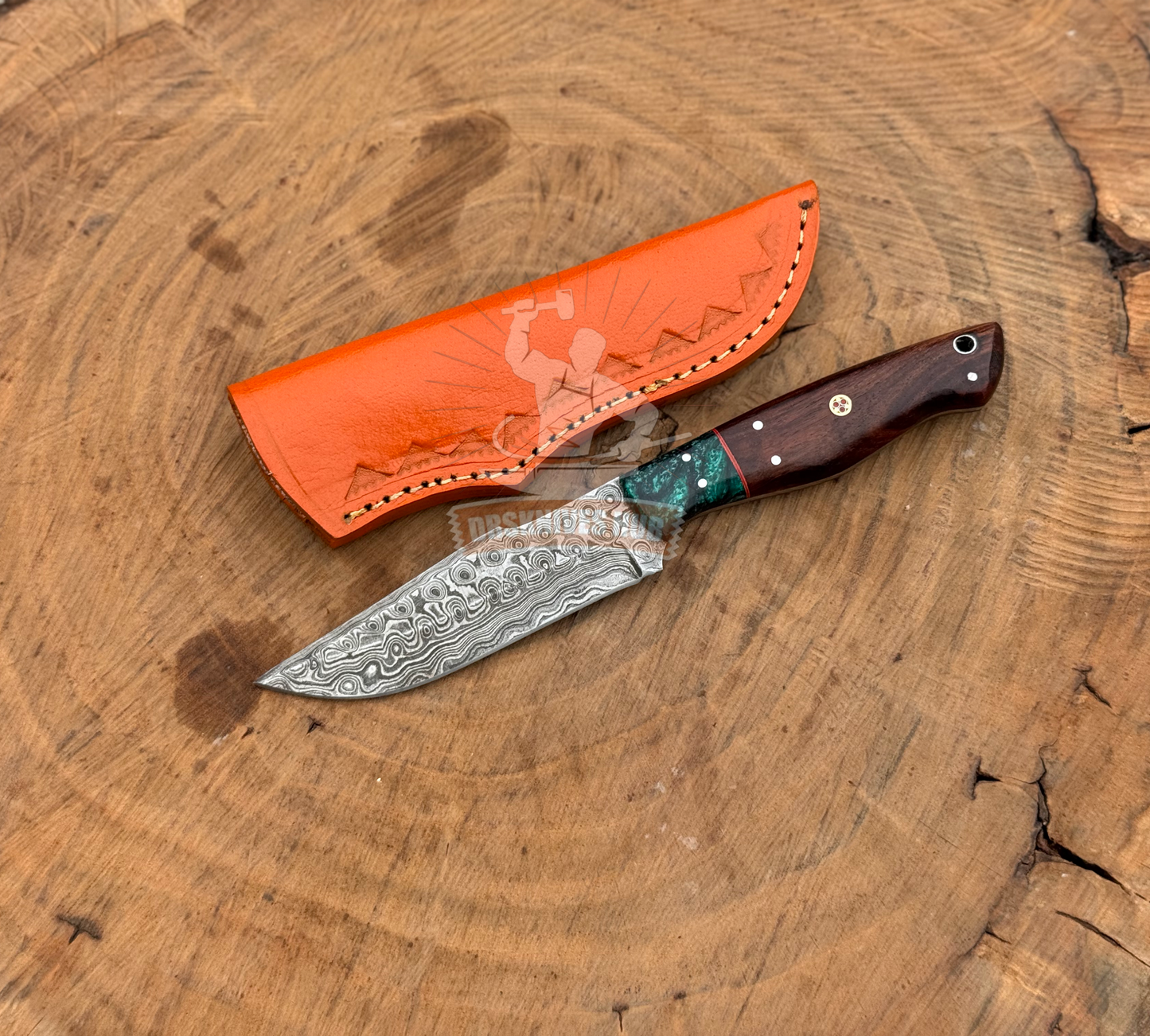 Handmade Hunting Knife With Leather Sheath Cover