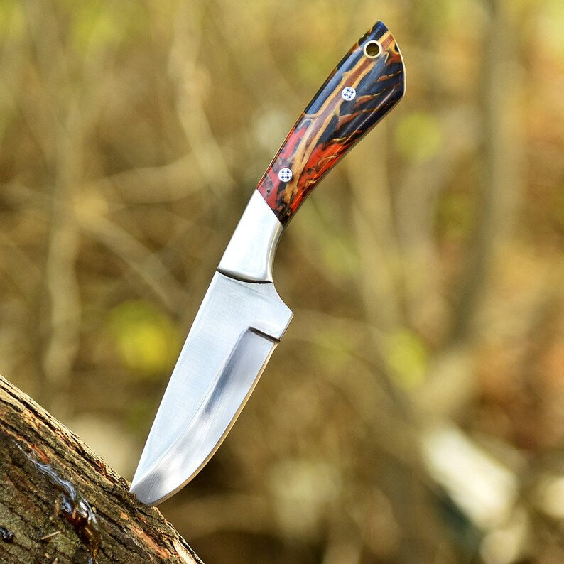 Hand Forged Stainless Steel Skinner knife pincone Handle