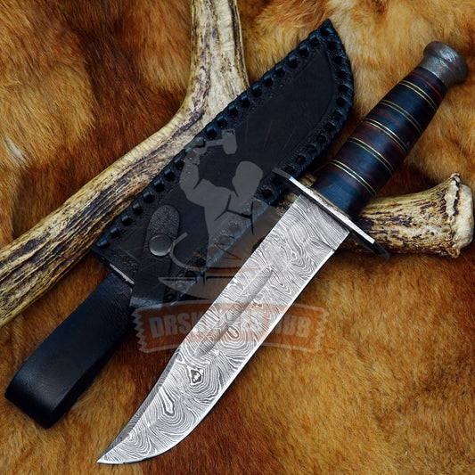 Handmade Damascus Steel Bowie Knife