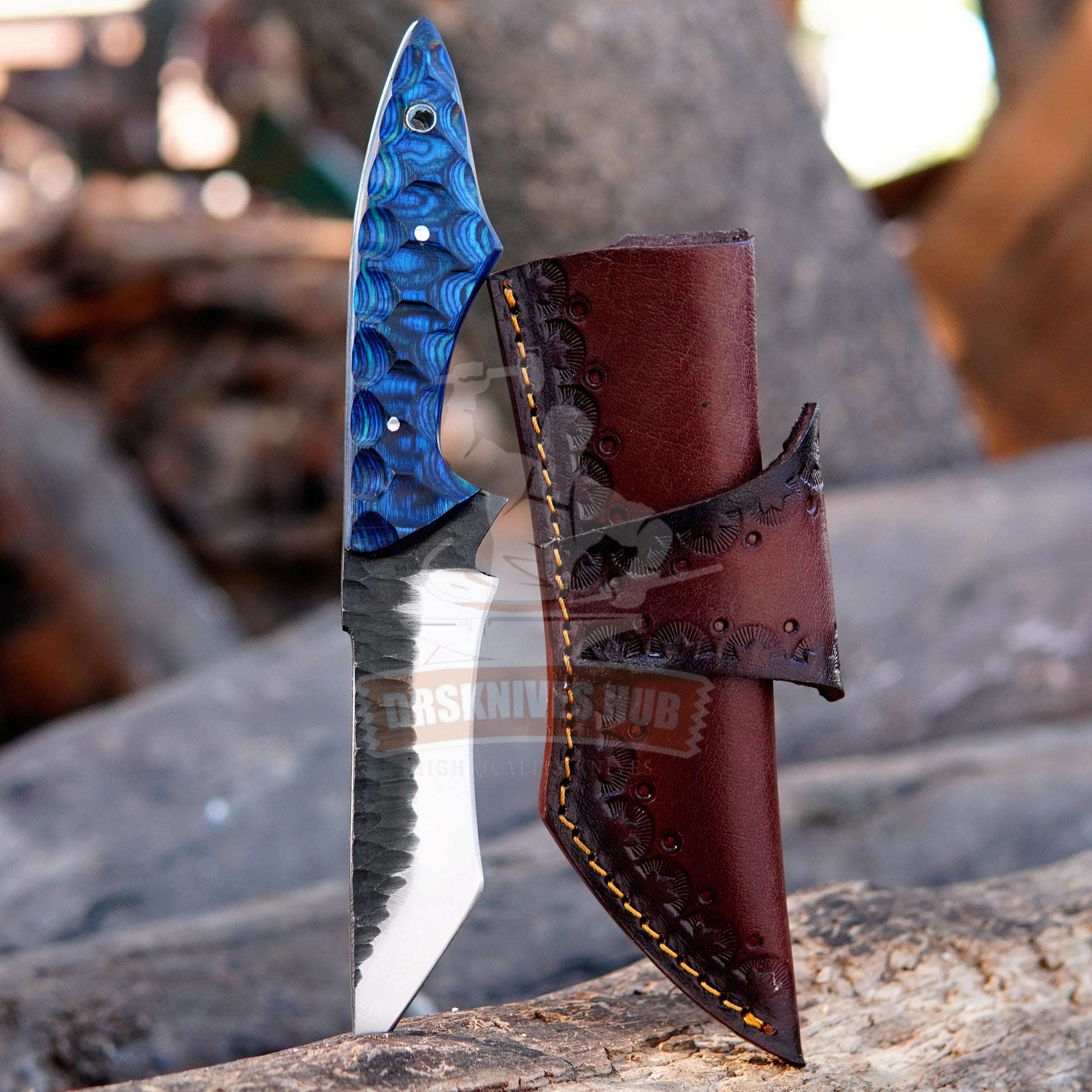Fixed Blade Tanto Knife 9" – Carbon Steel with Wood Handle | DRSKNIVES HUB