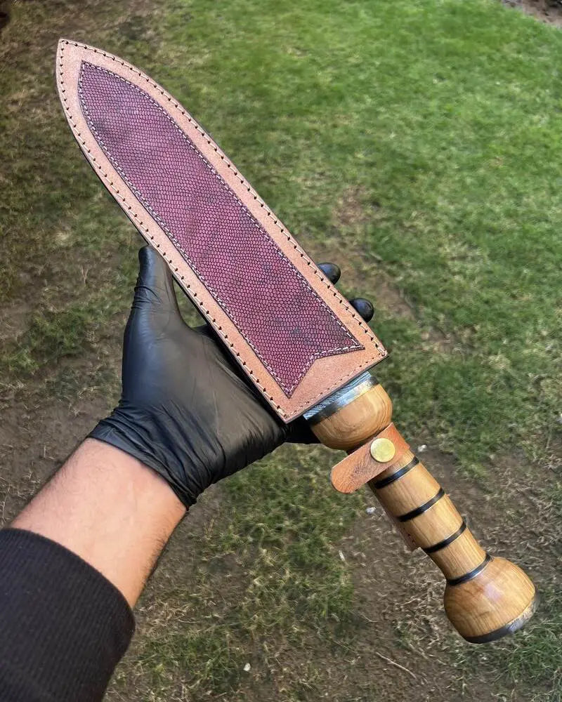 Handmade Damascus Steel 18.5 inches Dagger / Sword knife  With Leather Sheath Cover | DRSKNIVES HUB