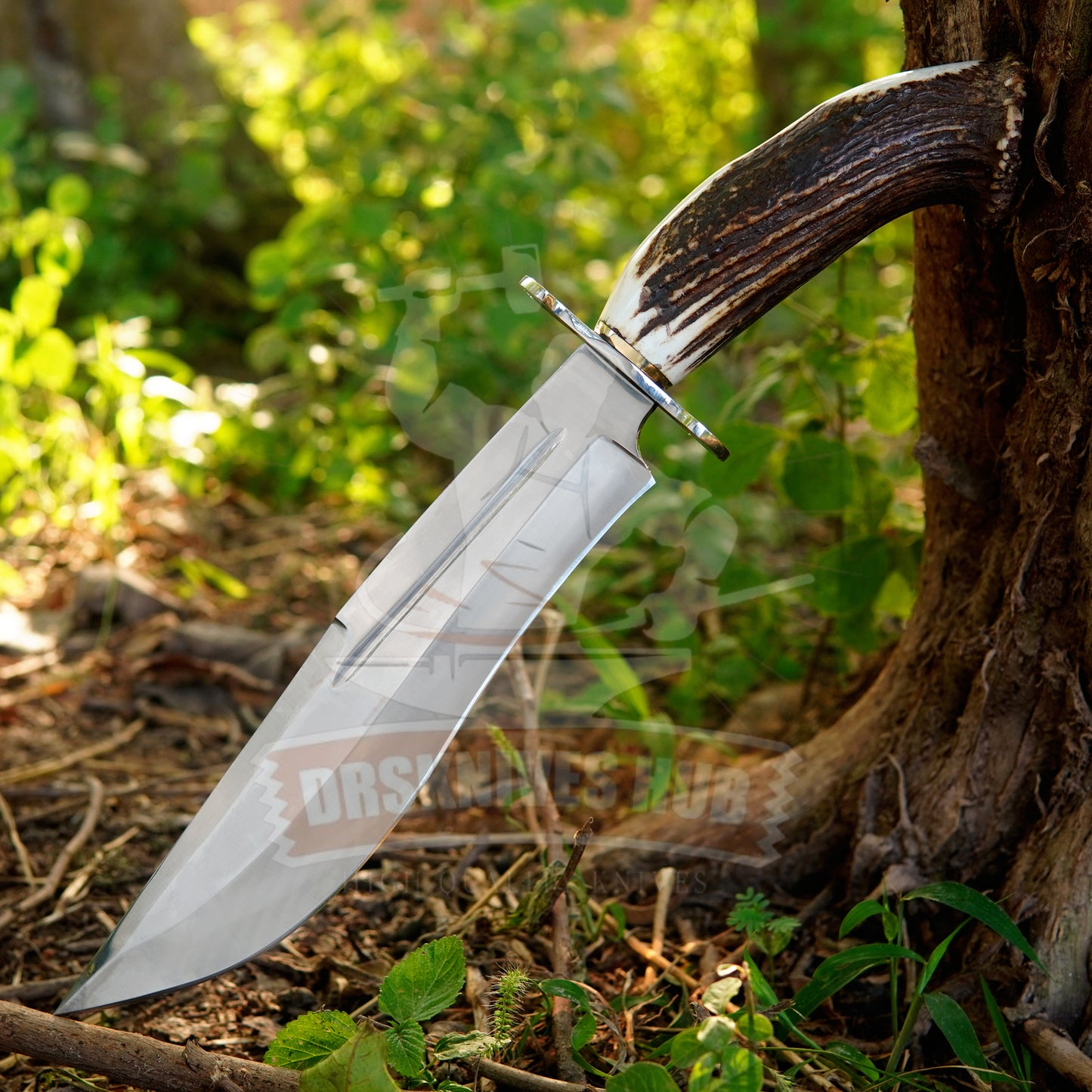 Handmade D2 Steel Gurkha Bowie Knife Antler Handle With Leather Sheath Cover Full Tang Bowie knife | DRSKNIVES HUB