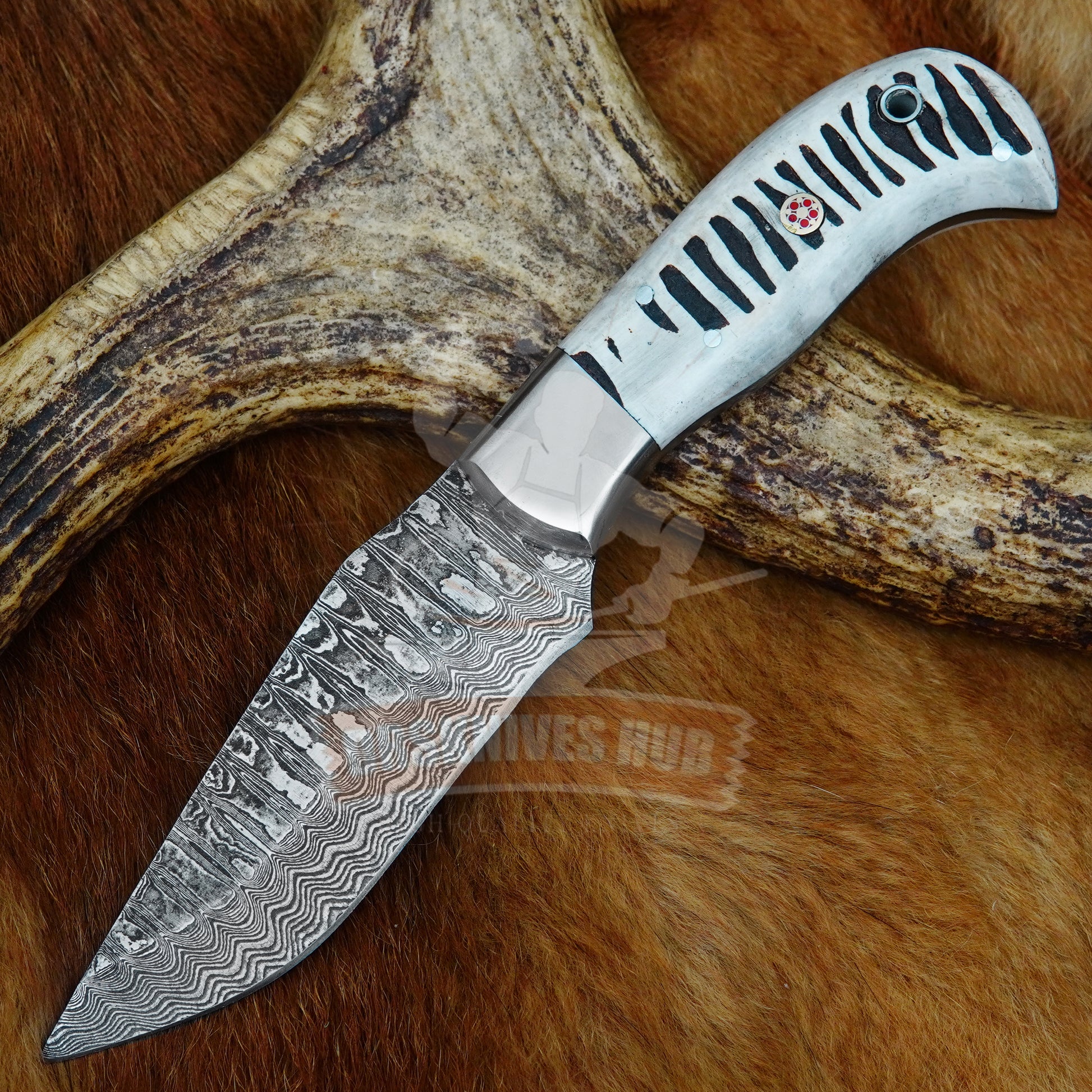Damascus Hunting Knife 10"