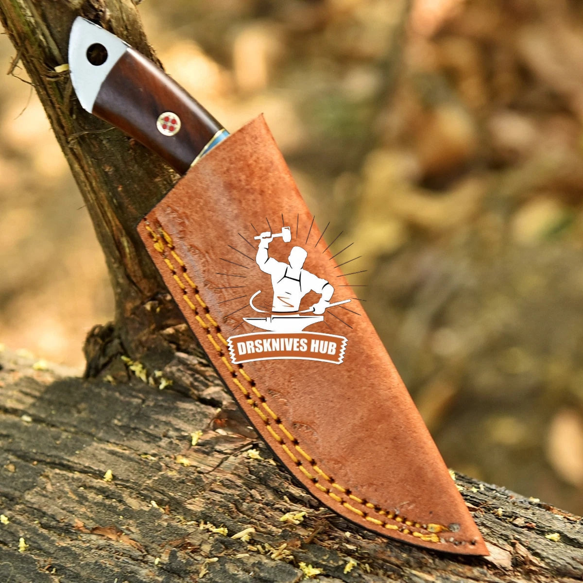 Damascus Skinner Knife 7" – 512 Layer Twist Pattern with Sheath | DRSKNIVES HUB