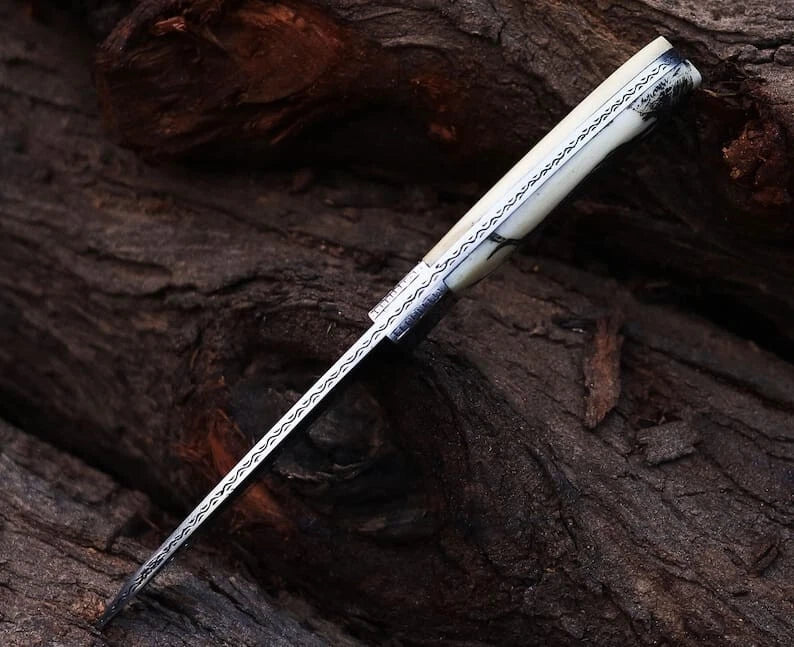 10" inches Hand Forged Hunting skinning knife Bone Handle