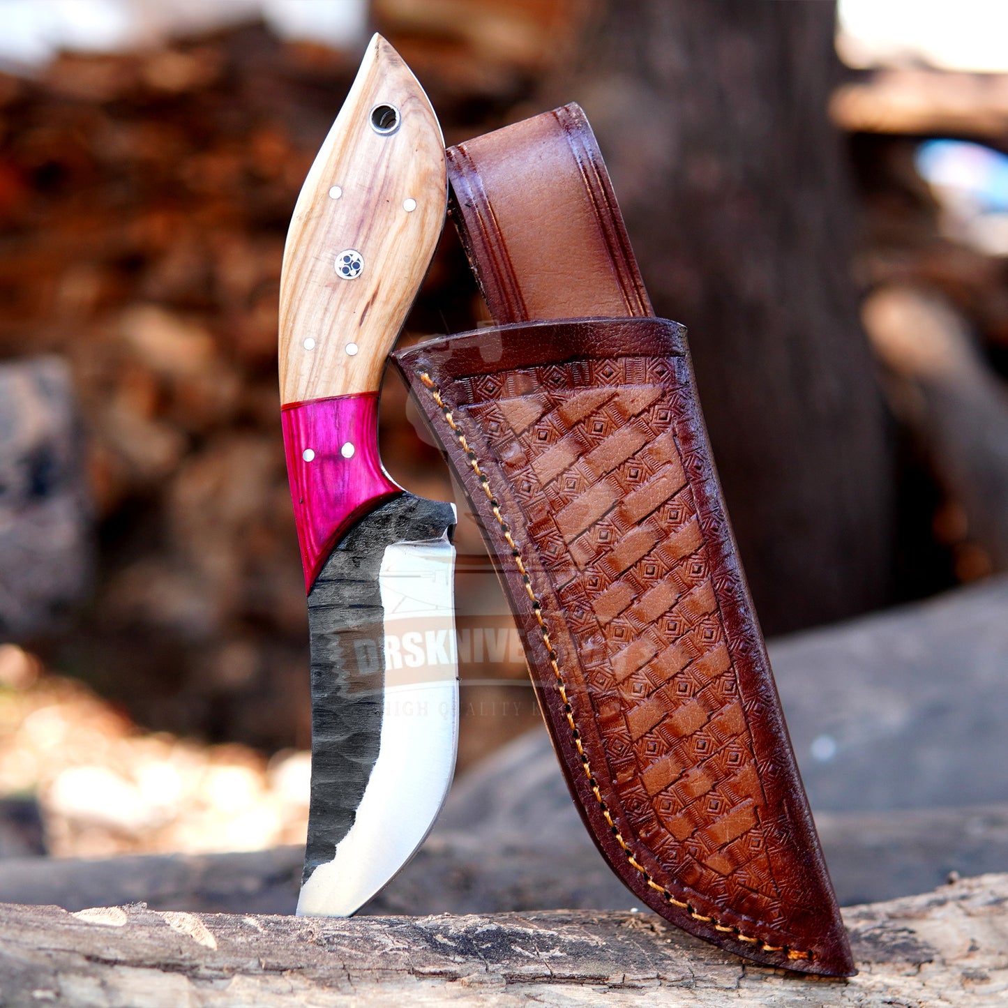 Damascus Skinner Knife – Handmade Hunting Knife | DRSKNIVES HUB