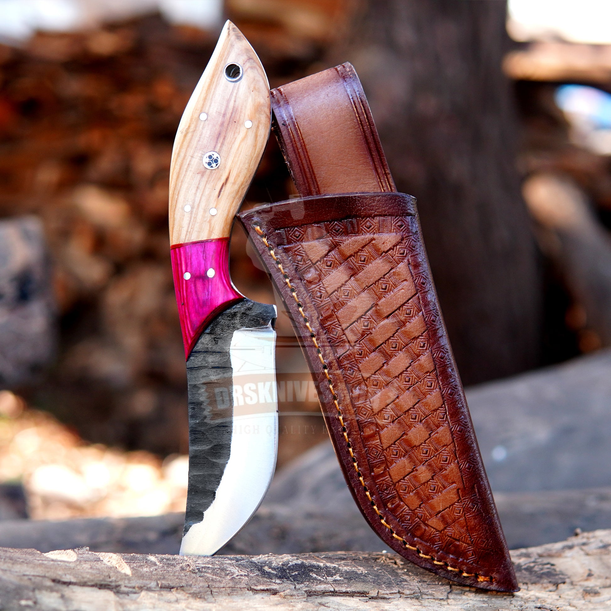 Damascus Skinner Knife – Handmade Hunting Knife | DRSKNIVES HUB