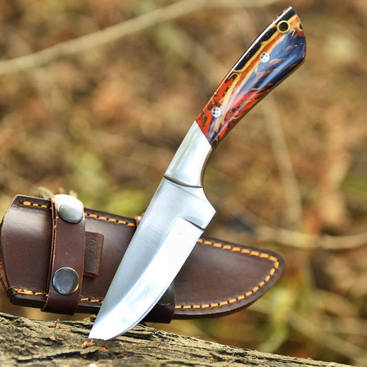 Hand Forged Stainless Steel Skinner knife pincone Handle