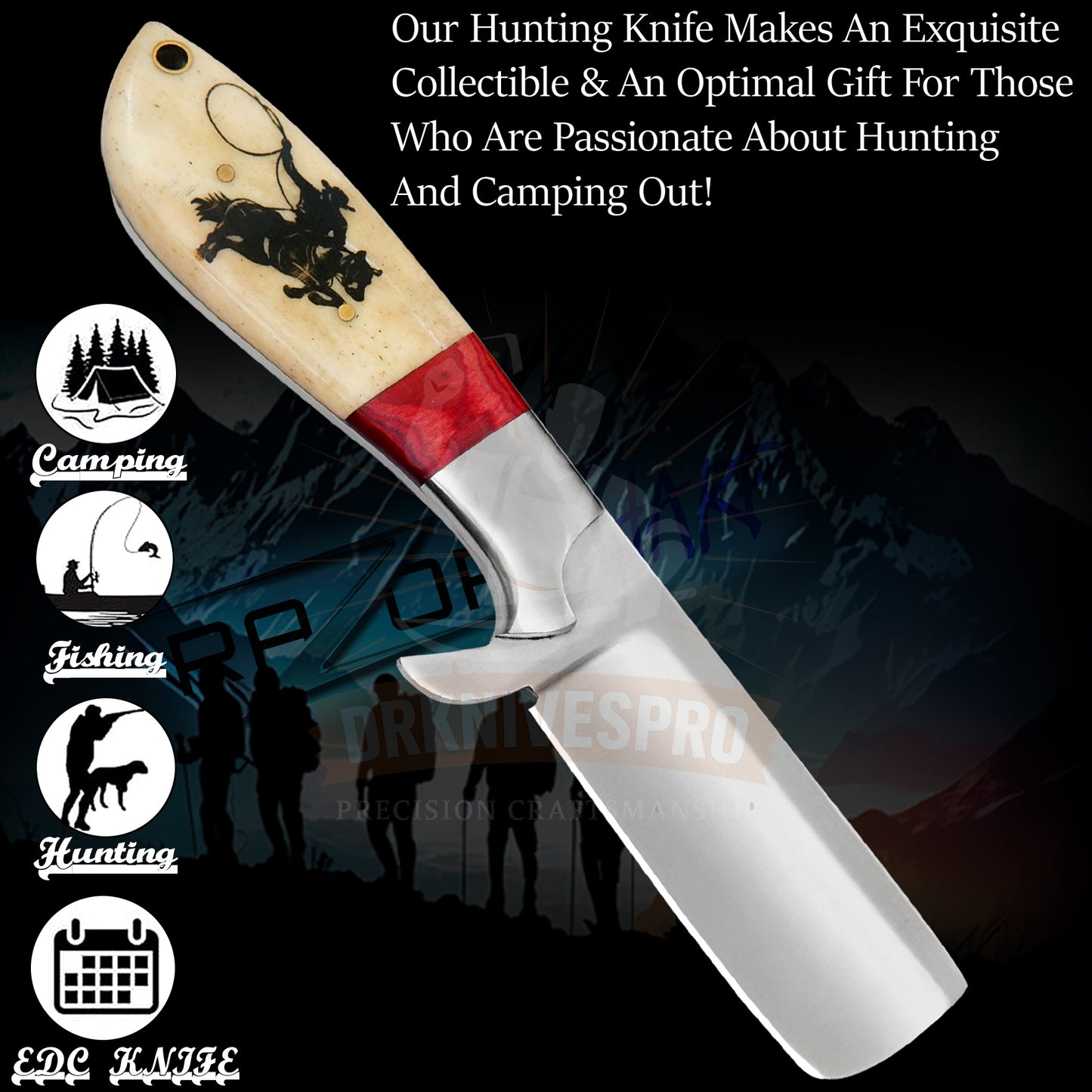 J2 Steel Cowboy Bull Cutter Knife With Leather Sheath | DRSKNIVES HUB