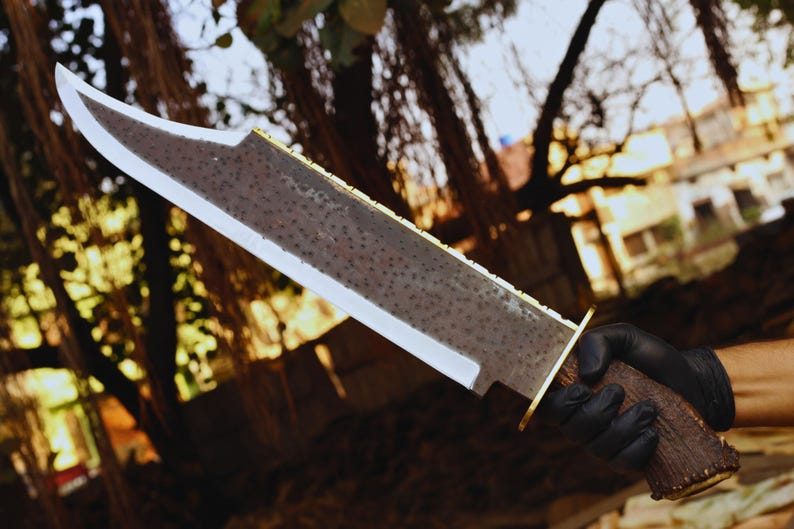 Custom Handmade Carbon Steel Blade Ramb Knife,Big Bowie Knife Antler Handle || Drs Knives Hub