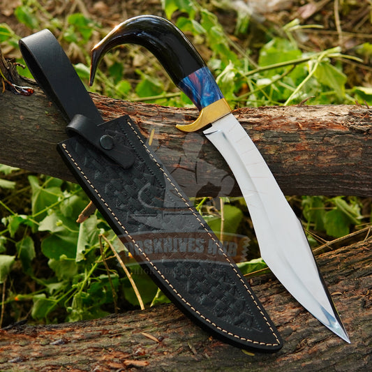 D2 Steel Handmade Bowie Knife With Leather Sheath Cover | DRSKNIVES HU