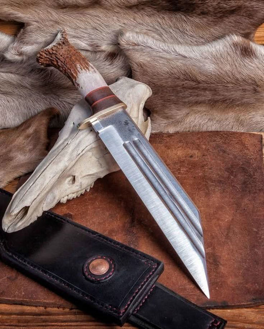 Custom Handmade Antler Handle 14"Viking Seax Knife