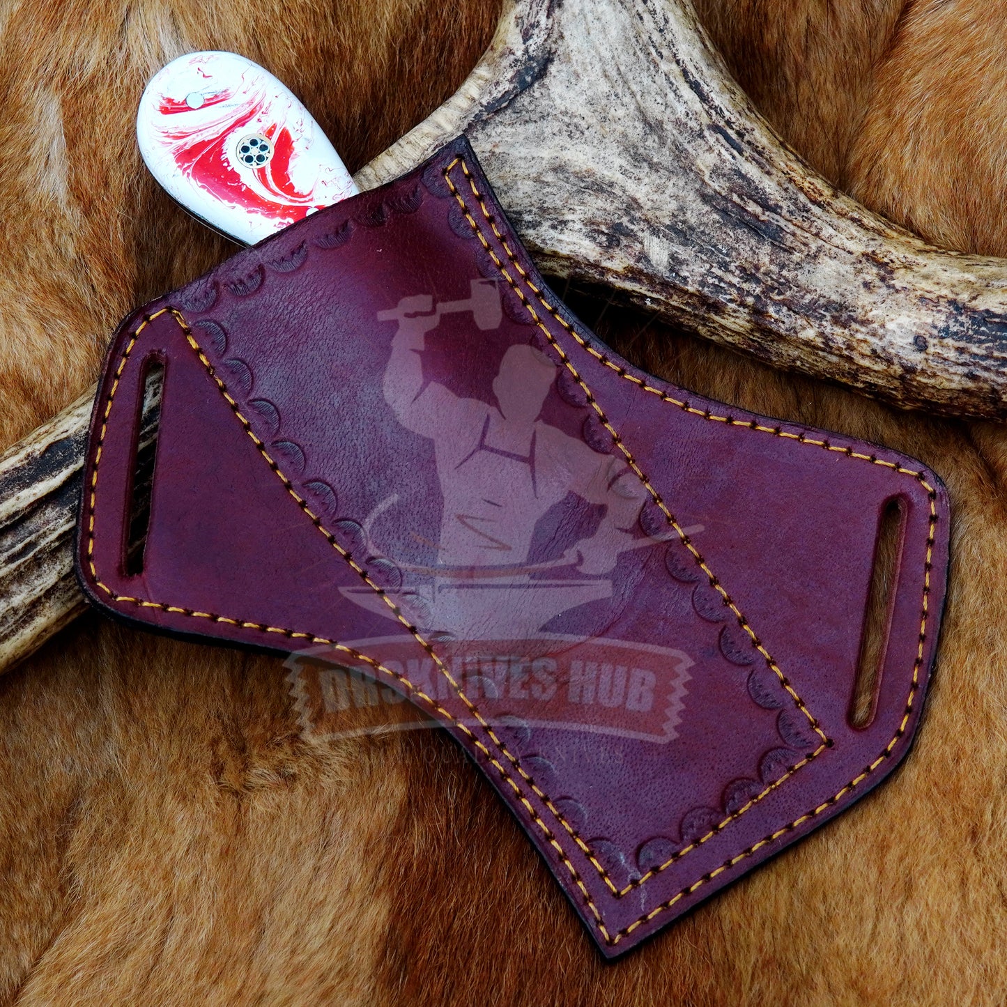 Cowboy Bull cutter knife With Leather Sheath Cover