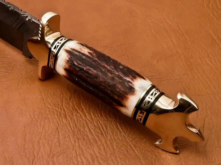 Fixed Blade Knife for Hunting, Camping, Outdoor Activities, Best Gift Handmade Damascus Steel Blade Knife