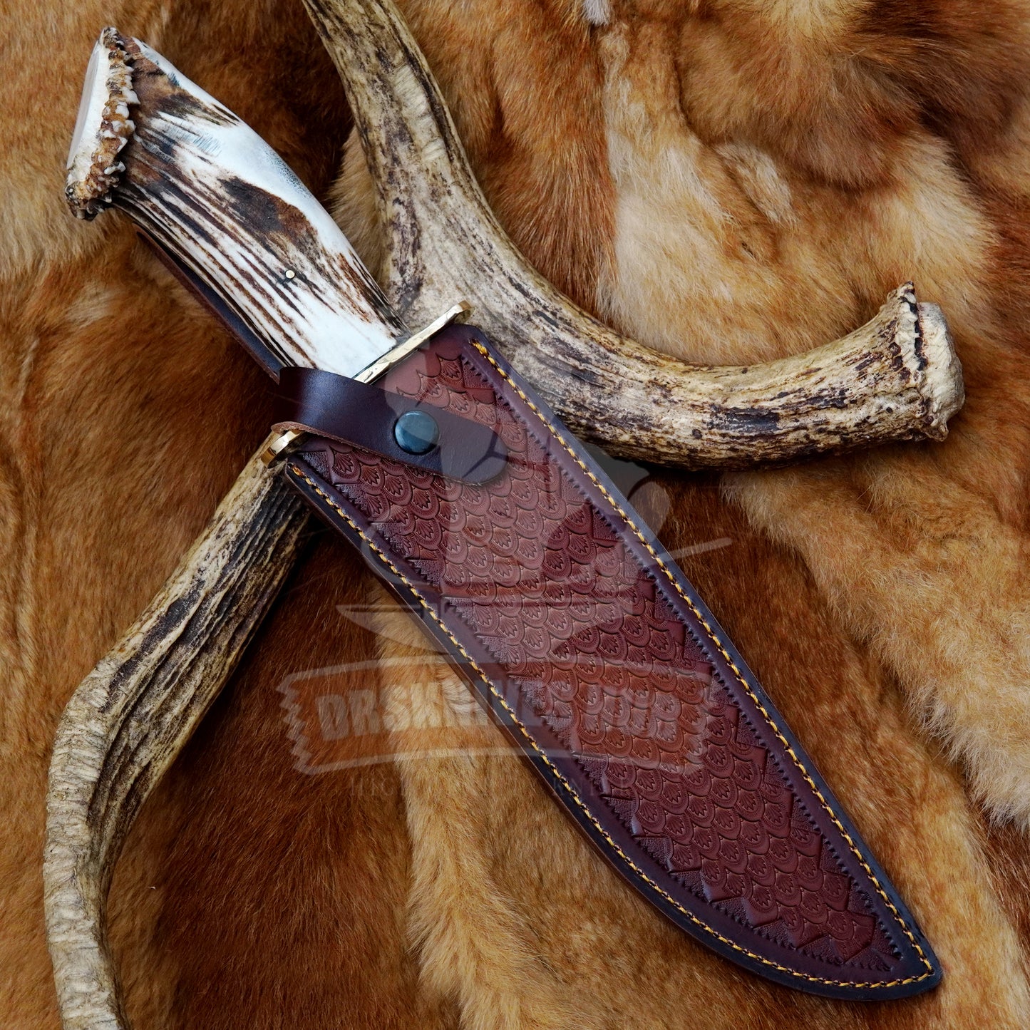 D2 Steel Handmade Mirro polished Hunting Bowie knife With Cover | DRSKNIVES HUB