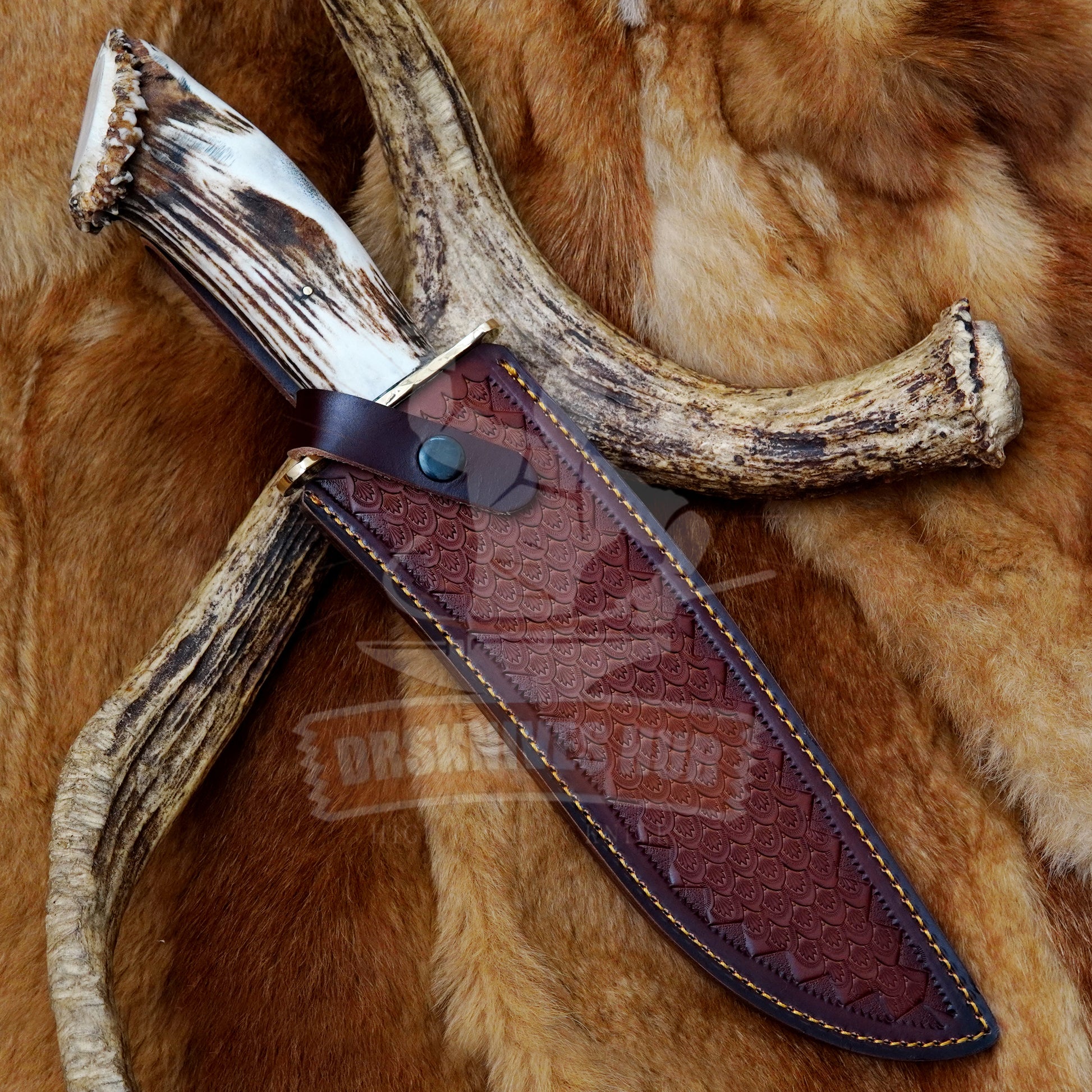 D2 Steel Handmade Mirro polished Hunting Bowie knife With Cover | DRSKNIVES HUB