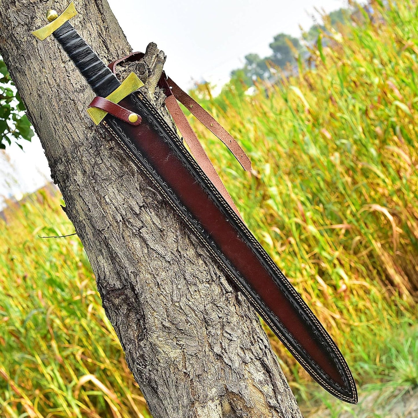 Handmade Damascus Steel Blade Sword Spatha Sword 32" Word