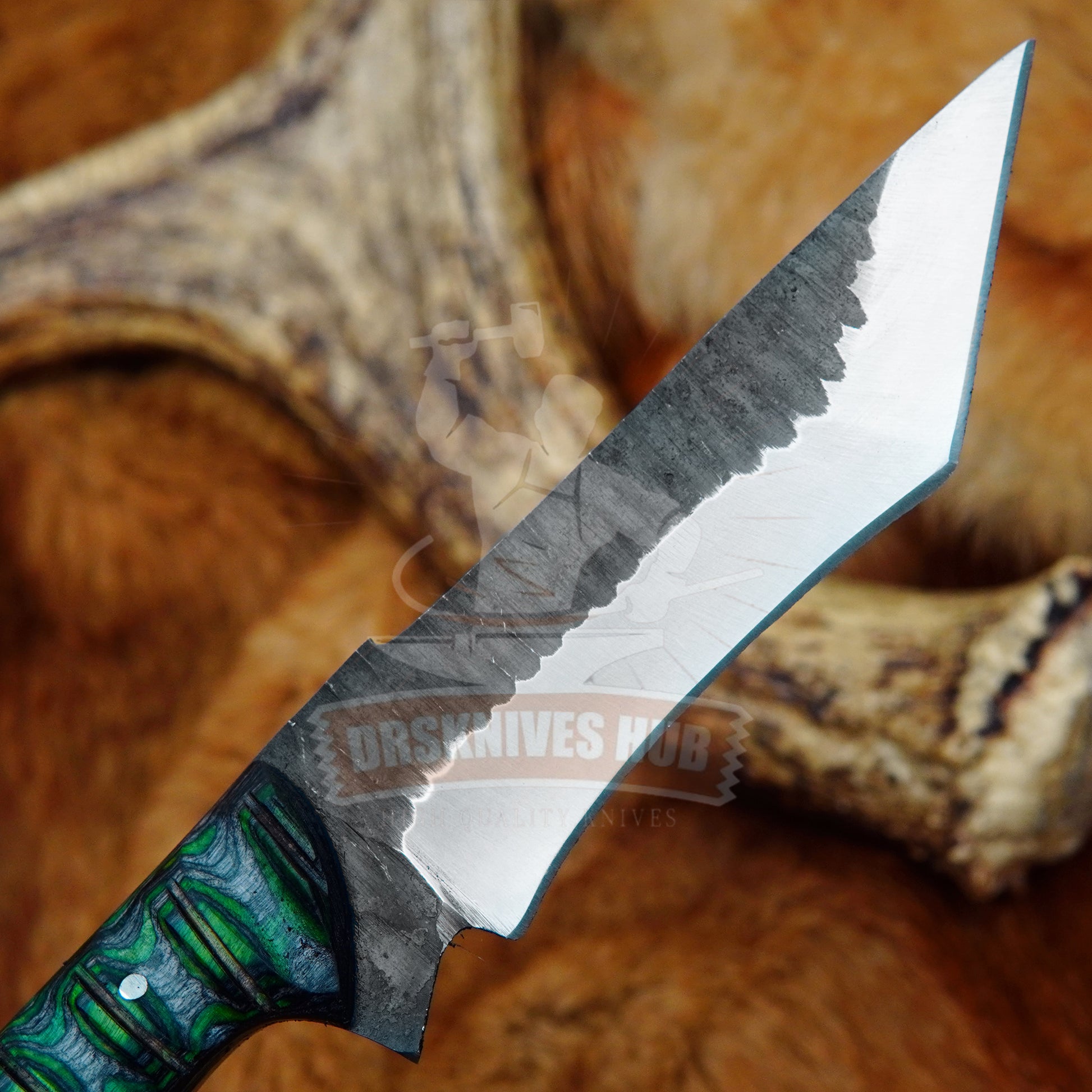 Tanto Knife 9" – Carbon Steel Fixed Blade with Wood Handle | DRSKNIVES HUB