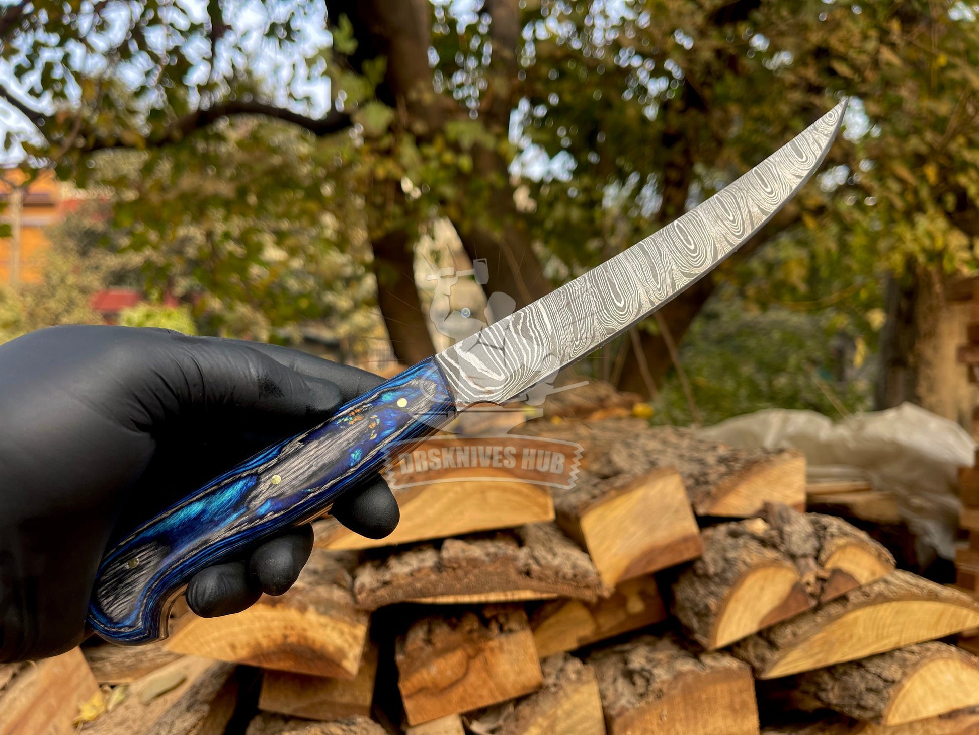 Damascus Fillet Knife – 12" Fishing Knife with Sheath | DRSKNIVES HUB