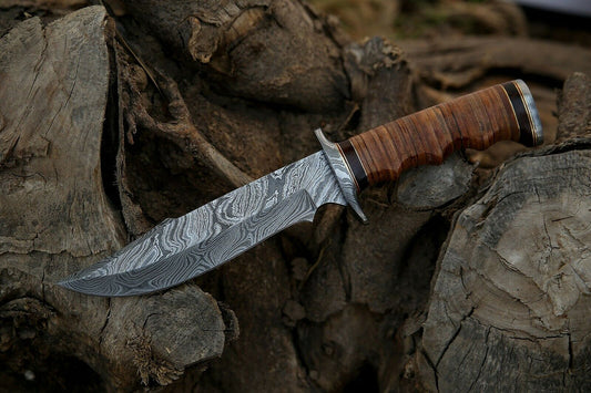 12" inches Handle Beautiful Hunting Knife With Leather Sheath Cover