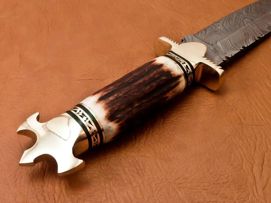 Fixed Blade Knife for Hunting, Camping, Outdoor Activities, Best Gift Handmade Damascus Steel Blade Knife