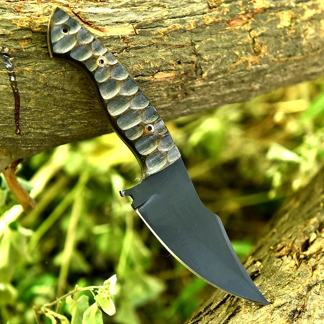 Hand Forged Edc Camping Knife Powder Coated Blade
