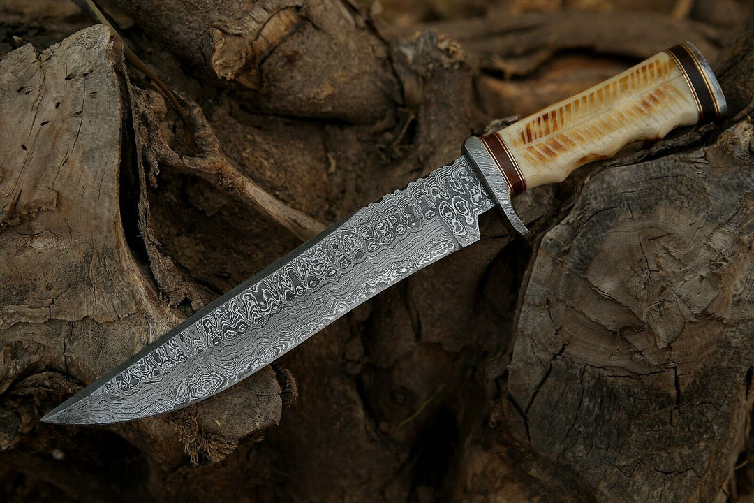 Beautiful Handmade 15" inches Bone Handle Fixed Blade Knife