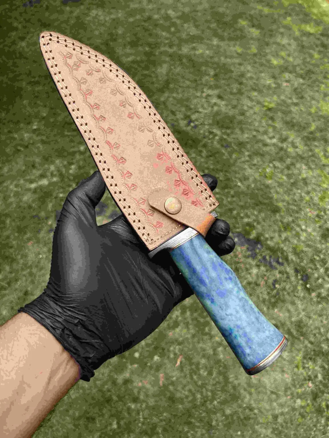 12.5″ Damascus Steel Bowie Knife – Hand-Forged Precision & Craftsmanship 
