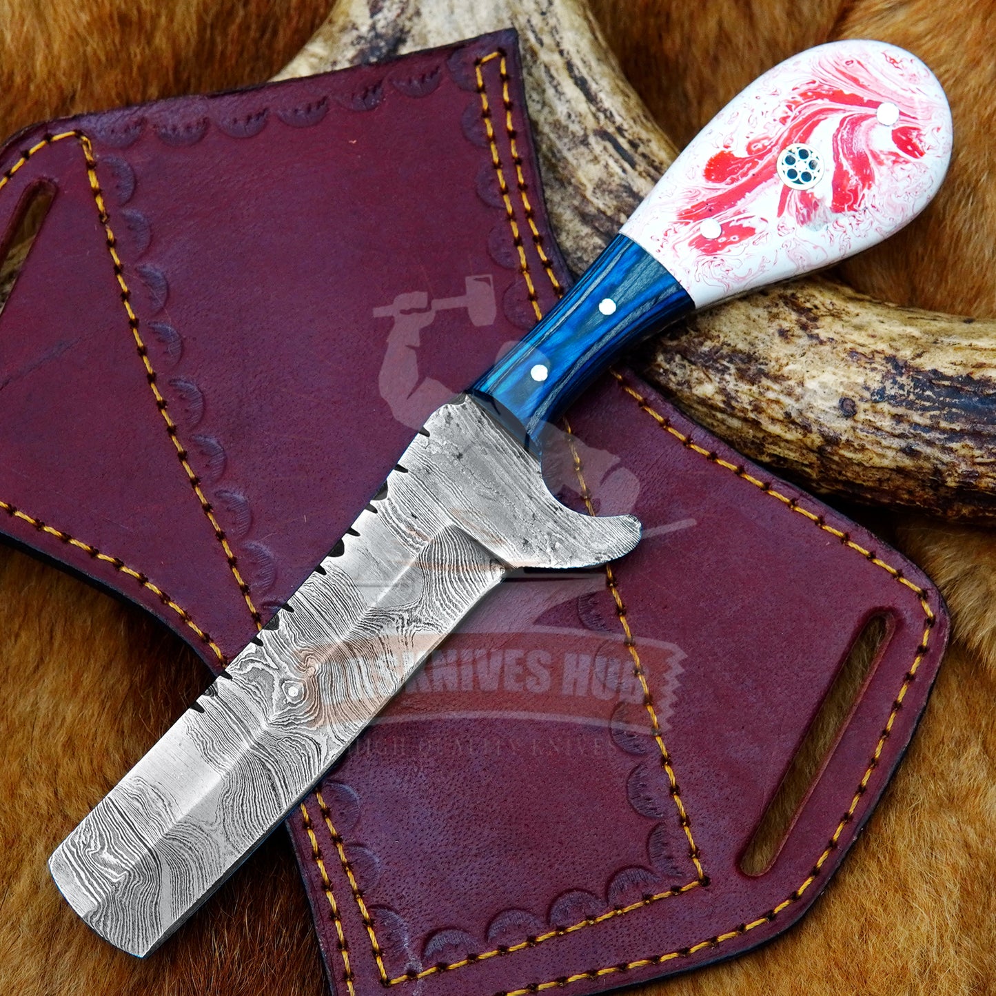 Cowboy Bull cutter knife With Leather Sheath Cover