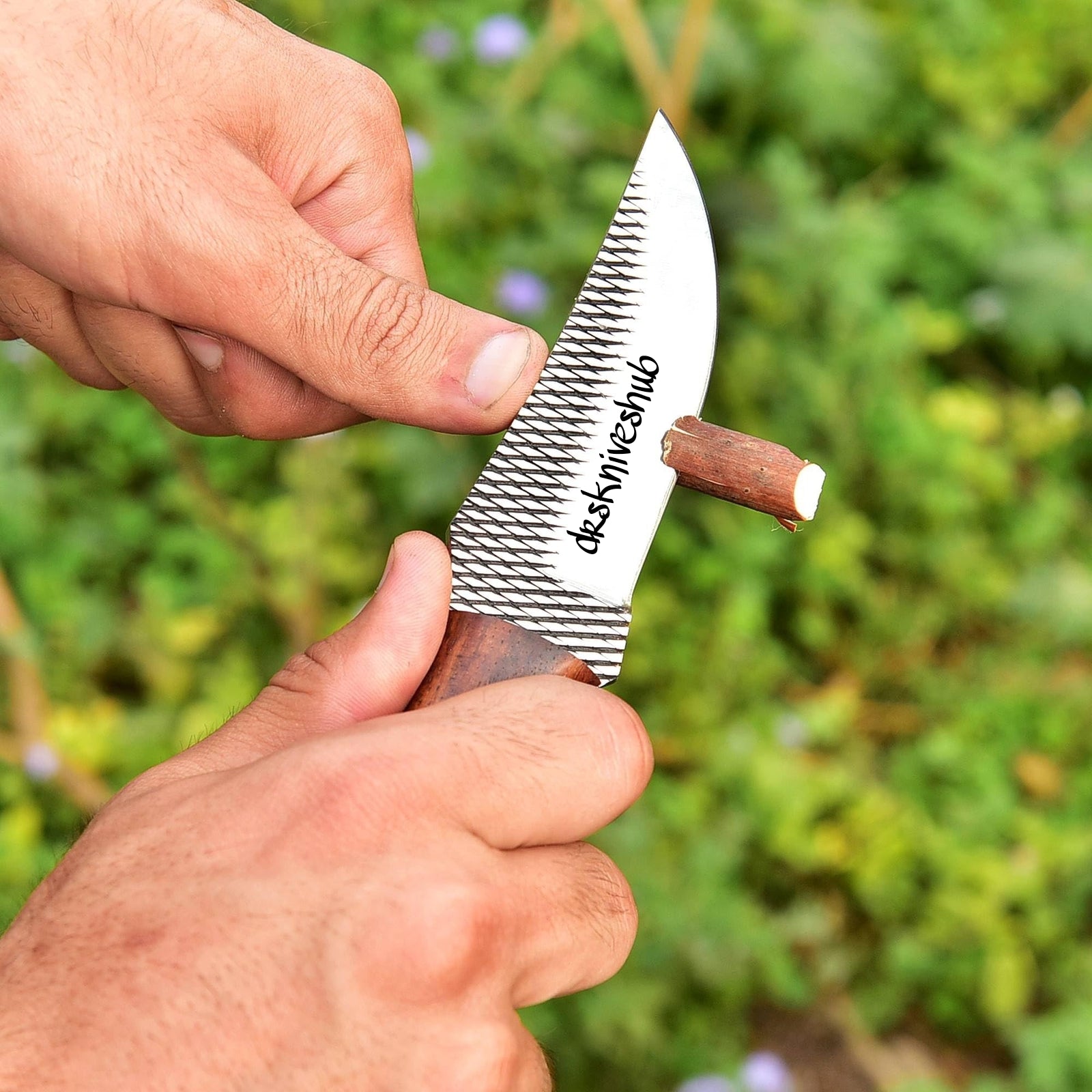Cowboy Knife with 4.5" Rasp Steel Blade &  Bone Handle